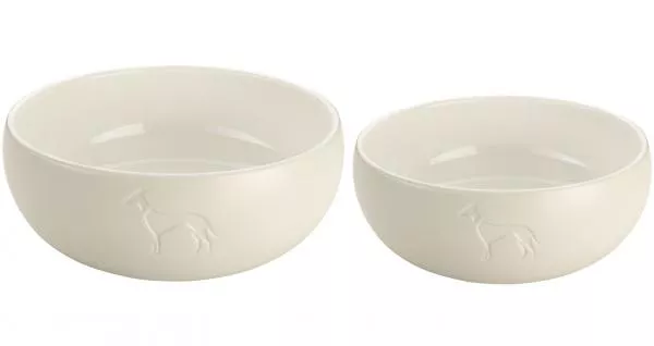 2 Keramiknäpfe (Set) - weiß - 900 & 1500 ml